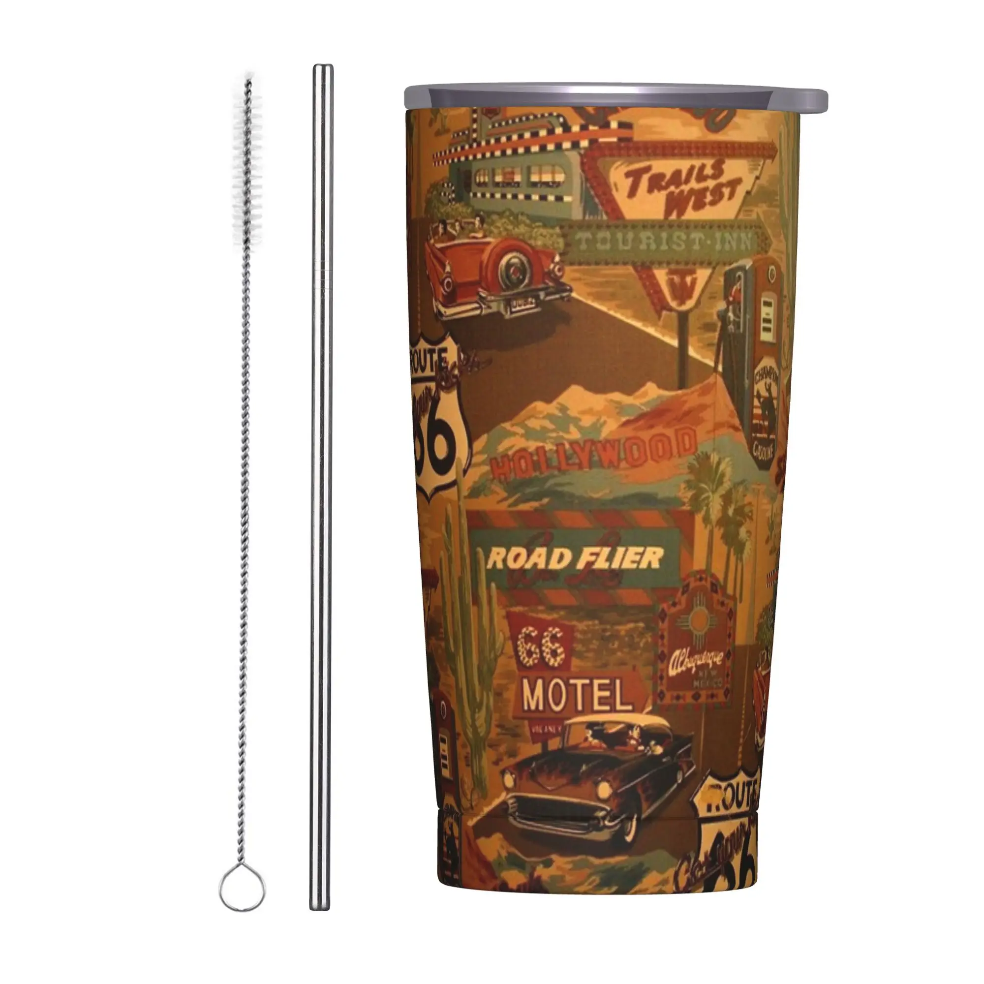 Stainless Steel Tumbler Route 66 USA Thermal Mug California Sign Heat Preservation Cold Drink Mugs Cup Camping Water Bottle
Stainless Steel Tumbler Route 66 USA Thermal Mug California Sign Heat Preservation Cold Drink Mugs Cup Camping Water Bottle