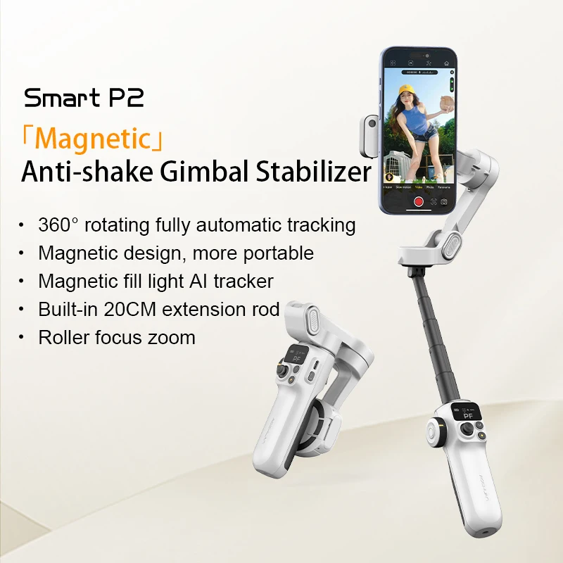 AOCHUAN Smart P2 3-Axis Gimbal Stabilizer Magnetic Phone Holder Built-in Fill Light and 20CM Extension Rod for iPhone & Android
AOCHUAN Smart P2 3-Axis Gimbal Stabilizer Magnetic Phone Holder Built-in Fill Light and 20CM Extension Rod for iPhone & Android