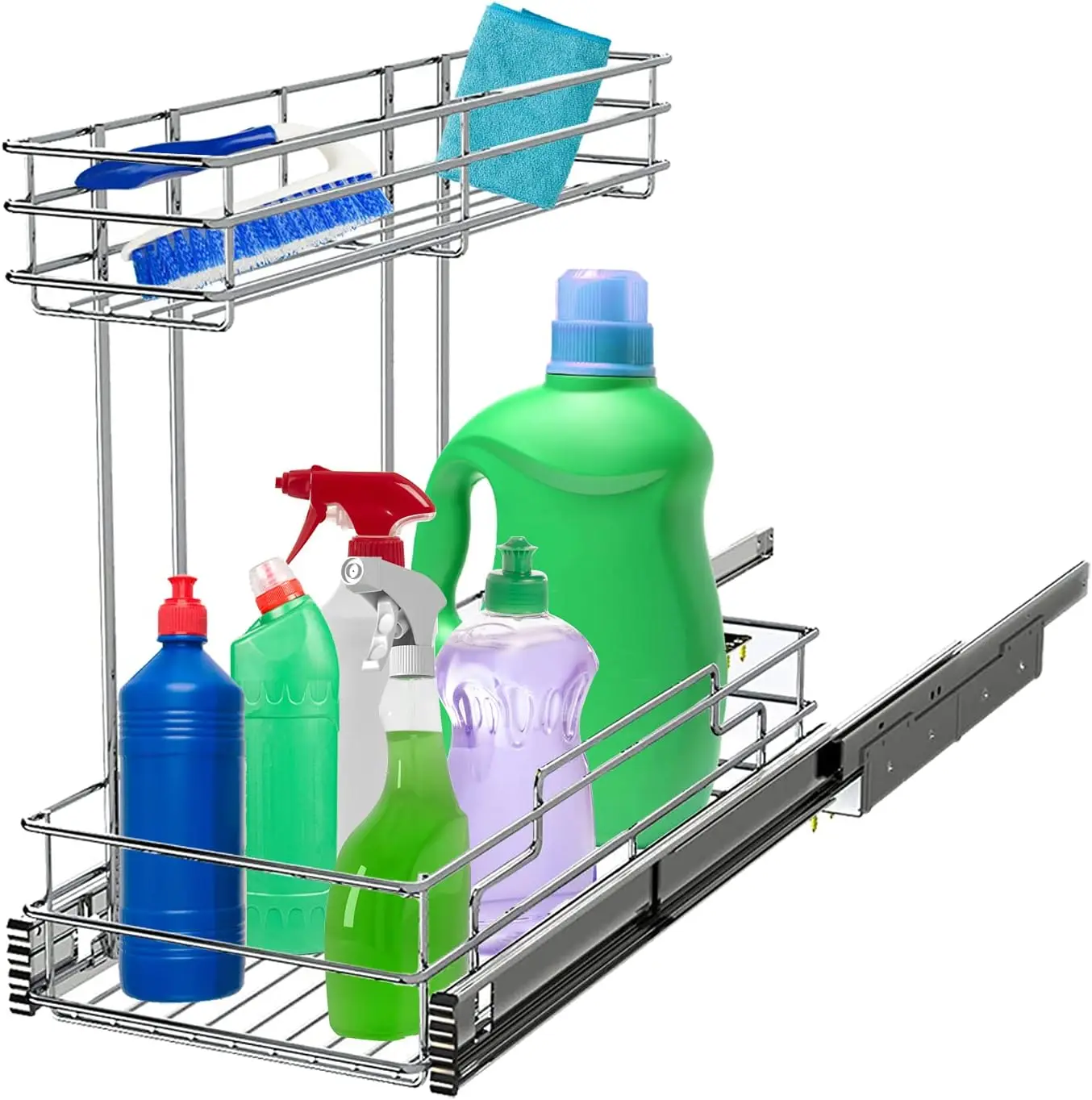 Under Sink Organizer 9"W X18.5"D,Pull Out Cabinet Organizer 2 Tier,Under Sink Slide Out Organizer Chrome Plated, Under Kitchen B
Under Sink Organizer 9"W X18.5"D,Pull Out Cabinet Organizer 2 Tier,Under Sink Slide Out Organizer Chrome Plated, Under Kitchen B