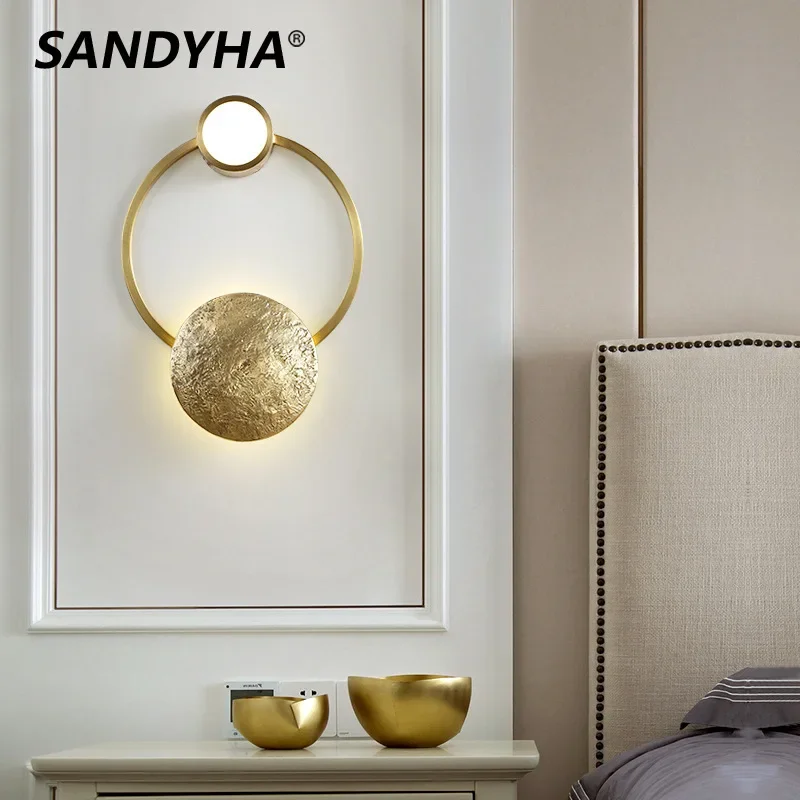 SANDYHA Nordic All Copper Wall Lamps Creative Design Led Light for Living Room Bedroom Decoration Study Indoor Lighting Fixtures
SANDYHA Nordic All Copper Wall Lamps Creative Design Led Light for Living Room Bedroom Decoration Study Indoor Lighting Fixtures