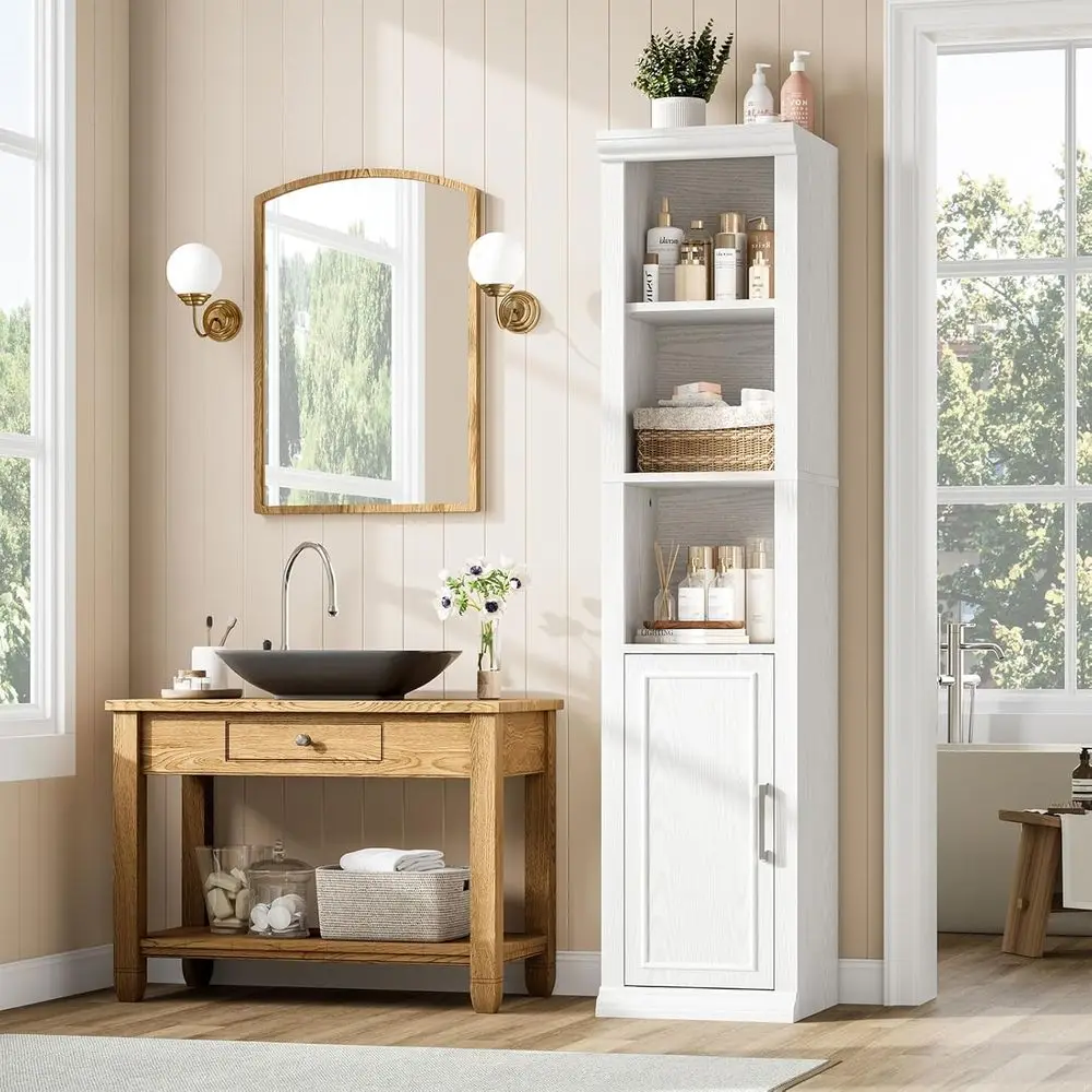 Bathroom Cabinet, 60" Tall Bathroom Storage Cabinet with Adjustable Shelves and Door Small Space, Living Room, Entryway, Kitchen
Bathroom Cabinet, 60" Tall Bathroom Storage Cabinet with Adjustable Shelves and Door Small Space, Living Room, Entryway, Kitchen