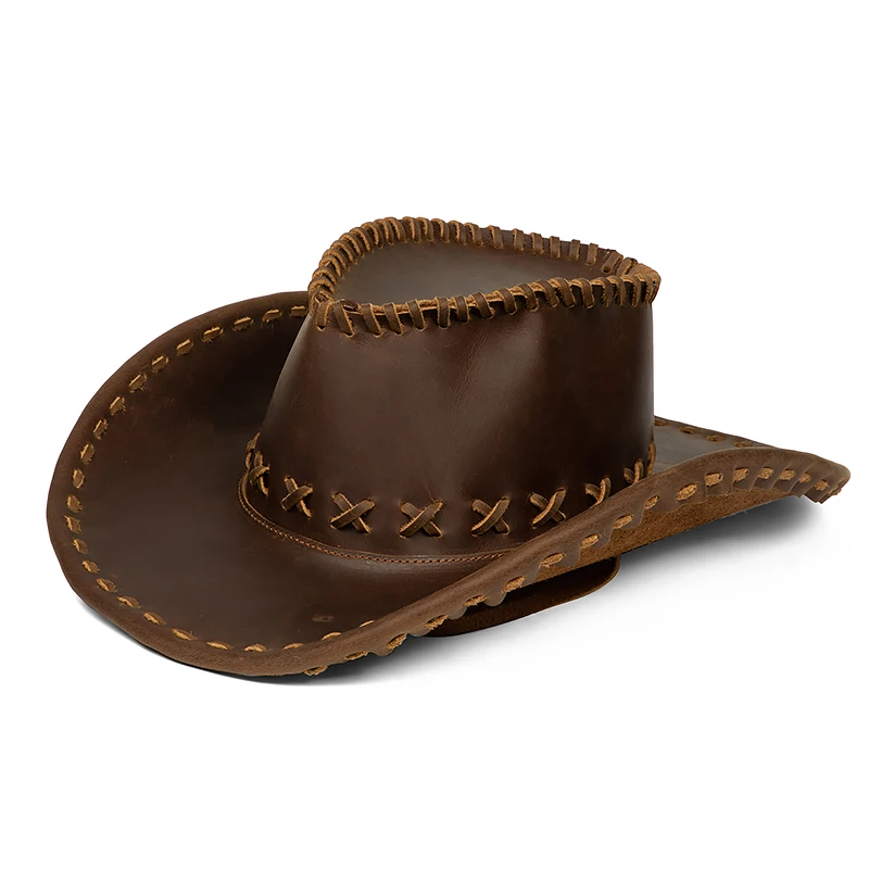 Handmade New Vintage Horse Leather Hat Knitted Belt Genuine Leather Outdoor Men's and Women's Hat
Handmade New Vintage Horse Leather Hat Knitted Belt Genuine Leather Outdoor Men's and Women's Hat