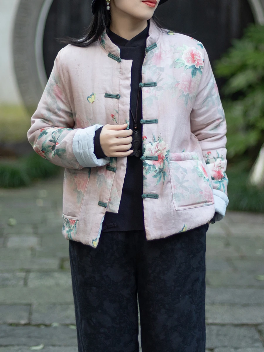 Теплое шелково-хлопковое пальто ручной работы с принтованным воротником в традиционном китайском стиле, модное женское зимнее пальто
Теплое шелково-хлопковое пальто ручной работы с принтованным воротником в традиционном китайском стиле, модное женское зимнее пальто