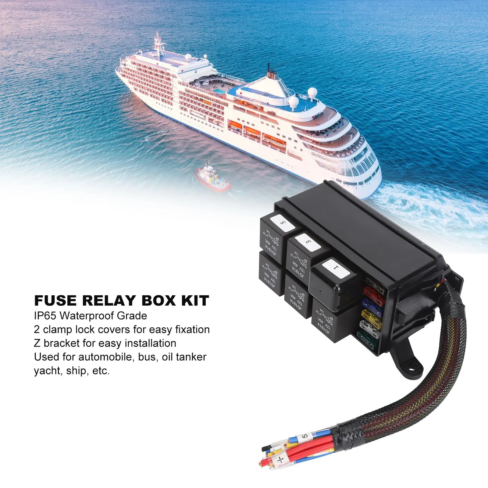 12V and Relay Box Kit 6Pcs 4 Pin Relays for Style 11Pcs s for Automotive Marine Engine
12V and Relay Box Kit 6Pcs 4 Pin Relays for Style 11Pcs s for Automotive Marine Engine
