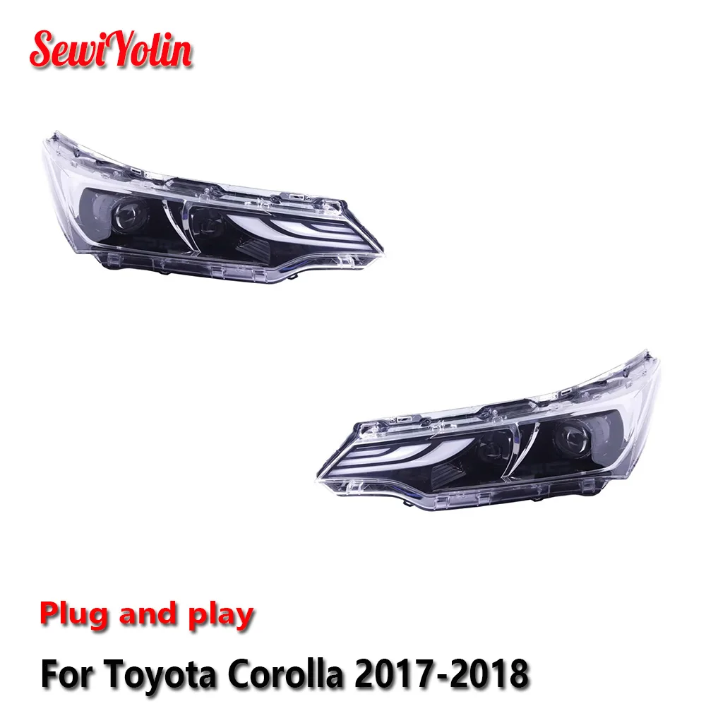Автомобильные светодиодные фары в сборе для Toyota Corolla 2017-2018, авто противотуманные фары DRL, стоп-сигнал поворота, лампа Plug and Play
Автомобильные светодиодные фары в сборе для Toyota Corolla 2017-2018, авто противотуманные фары DRL, стоп-сигнал поворота, лампа Plug and Play