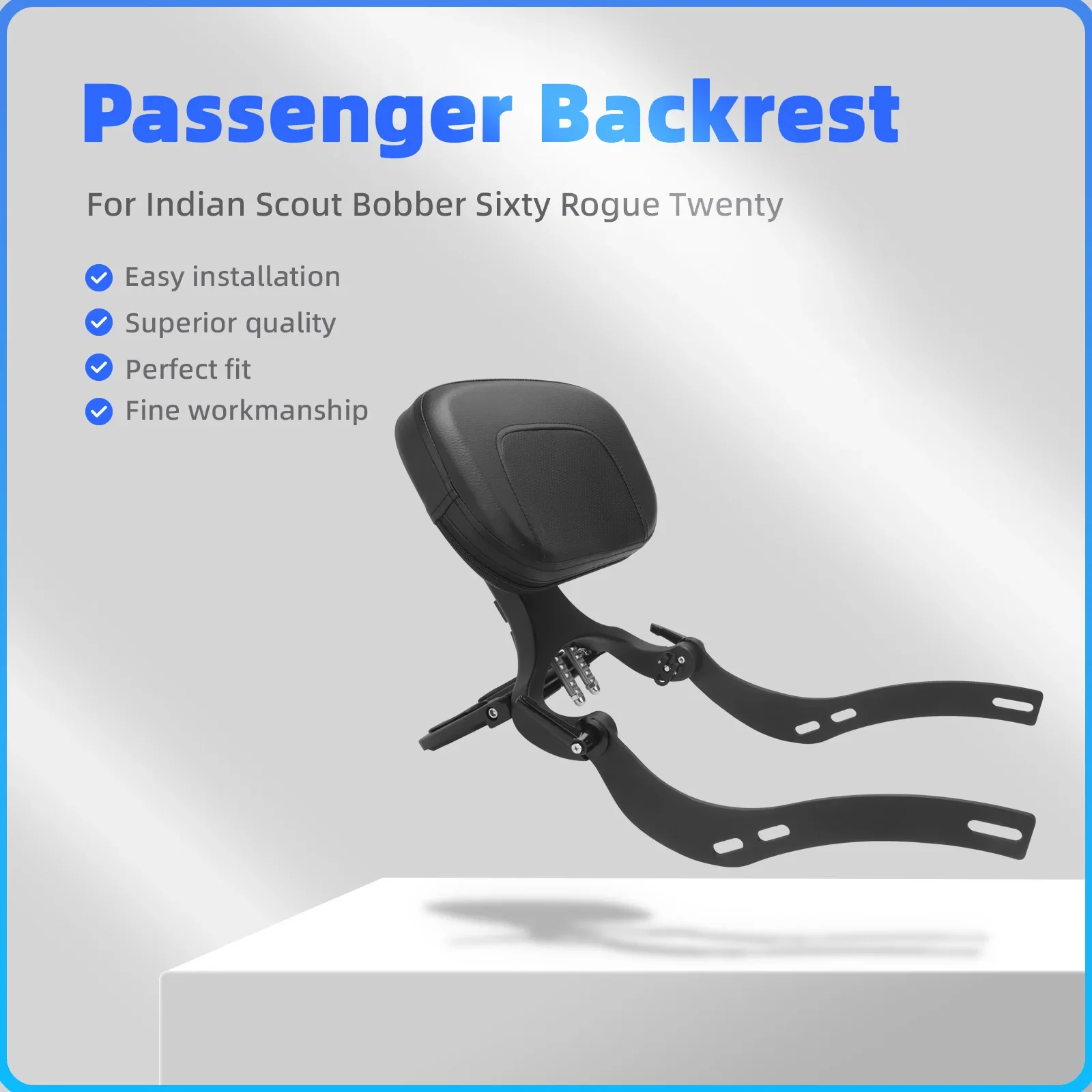 Respaldo de asiento para conductor y pasajero de motocicleta, portaequipajes delantero y trasero multiusos para Indian Scout Bob
Respaldo de asiento para conductor y pasajero de motocicleta, portaequipajes delantero y trasero multiusos para Indian Scout Bob