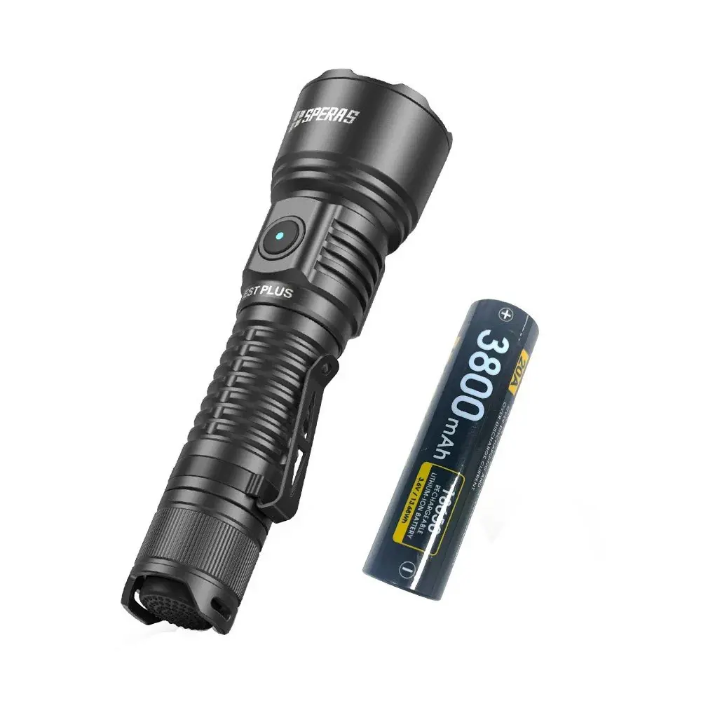 Speras EST PLUS 2100lm Tactical Police Flashlight 726M LED Rechargeable Flashlight Hunting Search Torch Light