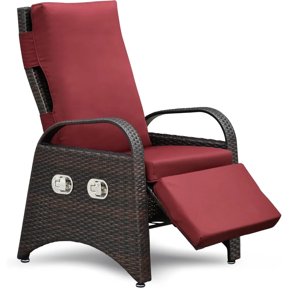 Outdoor Recliner Chair, Adjustable Backrest and Footrest All-Weather Wicker Patio Reclining Lounge Chair with Flip Side Table
Outdoor Recliner Chair, Adjustable Backrest and Footrest All-Weather Wicker Patio Reclining Lounge Chair with Flip Side Table