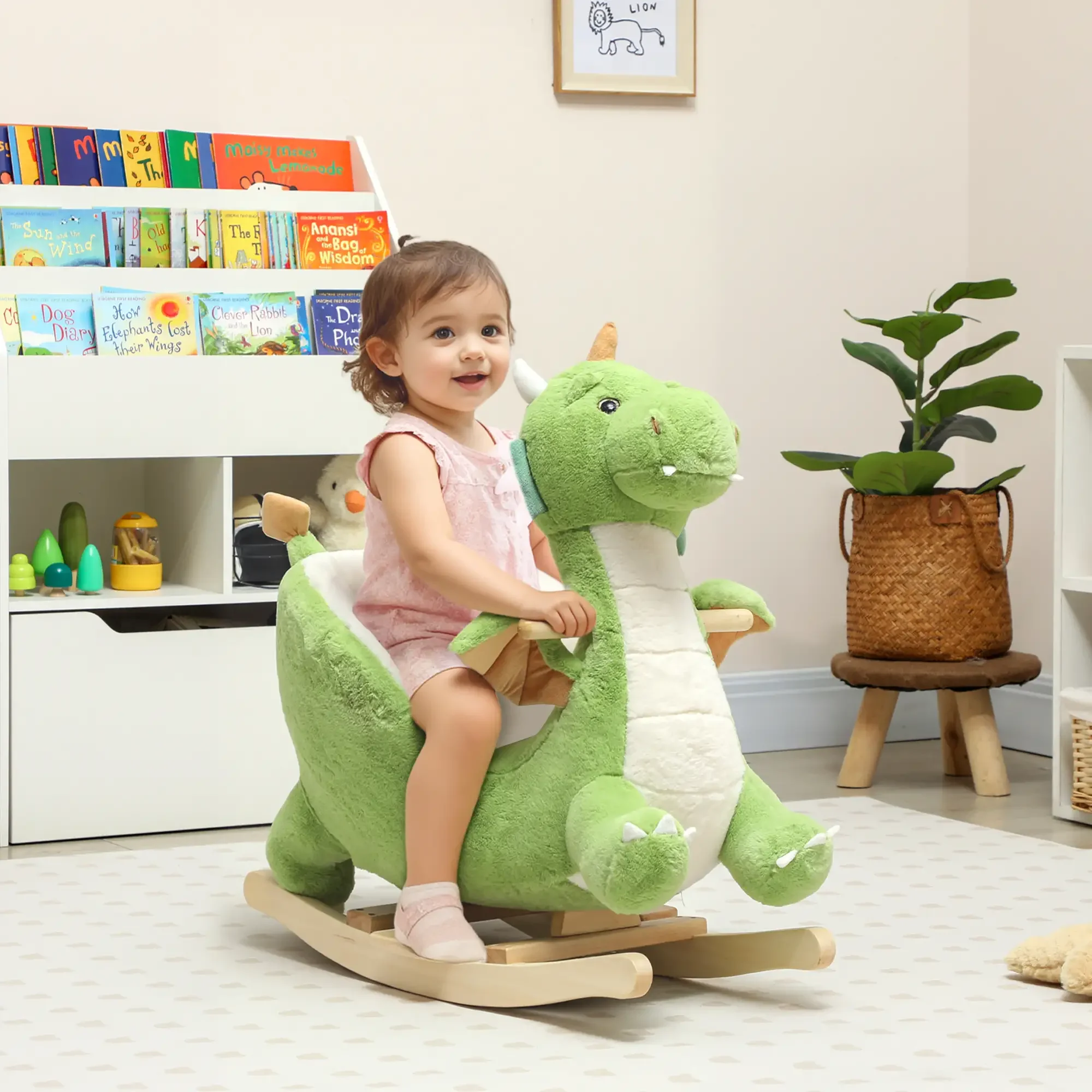 Unique Purple Dragon Rocking Horse for Kids - Plush Fabric, 3-Point Safety Belt, Stable Wooden Base - Ideal for 18-36 Months
Unique Purple Dragon Rocking Horse for Kids - Plush Fabric, 3-Point Safety Belt, Stable Wooden Base - Ideal for 18-36 Months