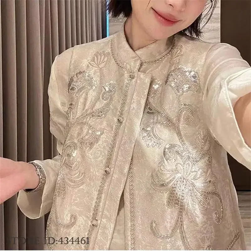 Traditional Chinese Style Tang Clothes Coat New Beads Women Vest Jacket Sexy Sleeveless Blouse Waistcoat Vintage Outwear Coat
Traditional Chinese Style Tang Clothes Coat New Beads Women Vest Jacket Sexy Sleeveless Blouse Waistcoat Vintage Outwear Coat