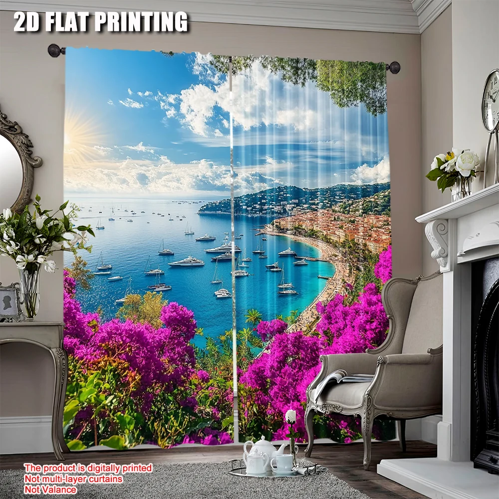 2Pcs French Riviera Coast View Curtains Medieval Town Landscape Curtains Sunshine Blue Sky Beach Curtains
2Pcs French Riviera Coast View Curtains Medieval Town Landscape Curtains Sunshine Blue Sky Beach Curtains