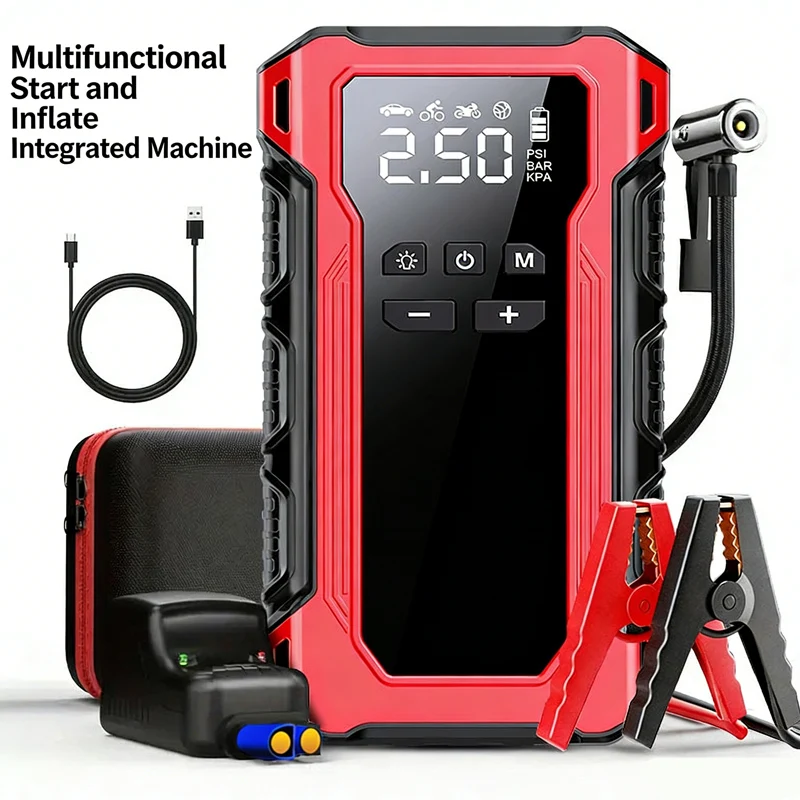 Latest Jump Starter with 150PSI Air Compressor (9.5L Gas/6.5L Diesel 48000mAh Car Jumper Starter Portable 12V Starter Jump Box
Latest Jump Starter with 150PSI Air Compressor (9.5L Gas/6.5L Diesel 48000mAh Car Jumper Starter Portable 12V Starter Jump Box