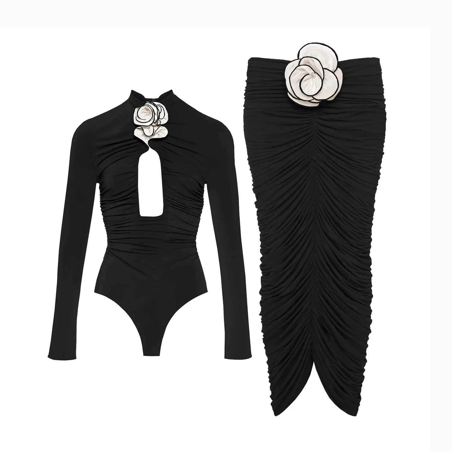 Flower Long Sleeve Swimsuit With Cover Up Luxury Woman Swimsuit Cut Out Swim Suit Sexy Bikini Black Sliming Bodysuit Beachwear
Flower Long Sleeve Swimsuit With Cover Up Luxury Woman Swimsuit Cut Out Swim Suit Sexy Bikini Black Sliming Bodysuit Beachwear