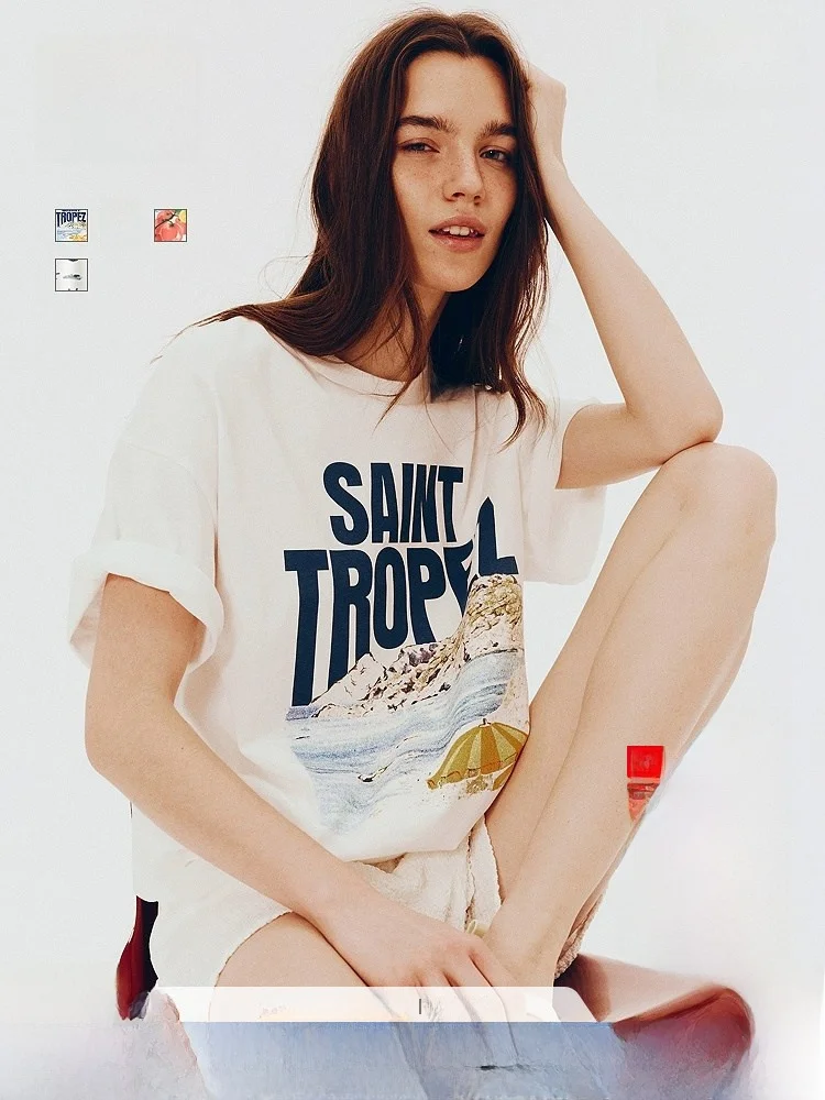 H&M Зимняя женская модная повседневная футболка с крупным принтом, короткий рукав, 100% хлопок, стандартная длина, Весна 2025
H&M Зимняя женская модная повседневная футболка с крупным принтом, короткий рукав, 100% хлопок, стандартная длина, Весна 2025