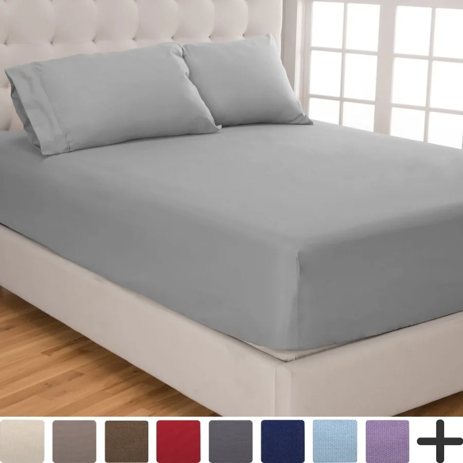 Fitted Sheet + Pillowcase Set Microfiber Wrinkle Resistant King Light Grey
Fitted Sheet + Pillowcase Set Microfiber Wrinkle Resistant King Light Grey