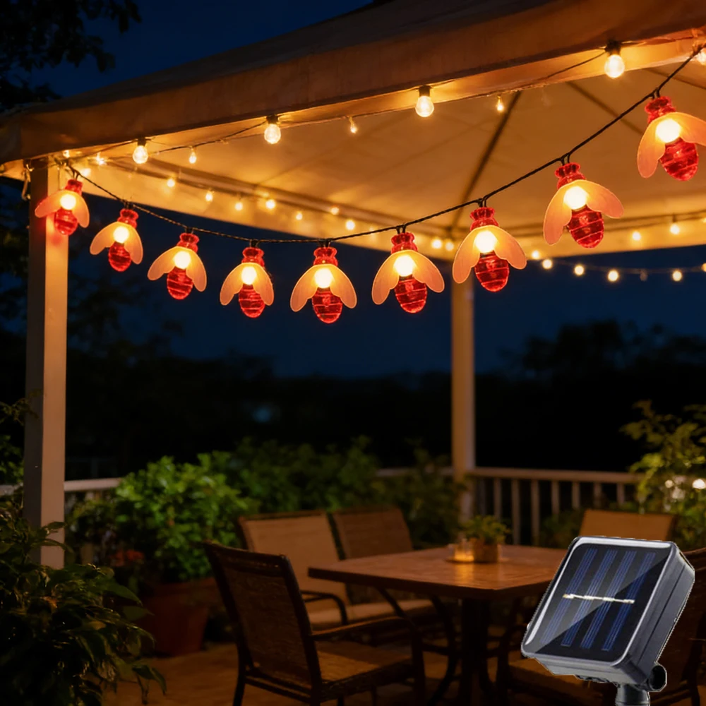 Solar Powered 20/50/100leds Cute Honey Bee Led String Fairy Light Bee Outdoor Garden Fence Patio Wedding Garland Lights
Solar Powered 20/50/100leds Cute Honey Bee Led String Fairy Light Bee Outdoor Garden Fence Patio Wedding Garland Lights
