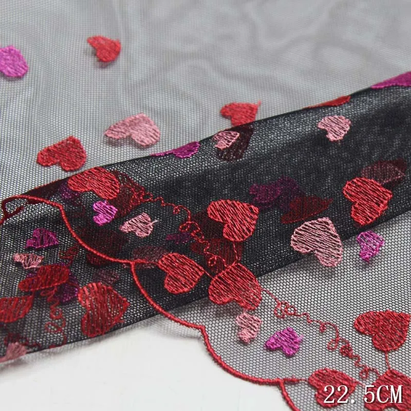 30Yards Black Mesh Embroidery Lace Trim 23cm Little love Heart Flower Lace for Sexy Lingerie Underwear Women Valentines Day
30Yards Black Mesh Embroidery Lace Trim 23cm Little love Heart Flower Lace for Sexy Lingerie Underwear Women Valentines Day
