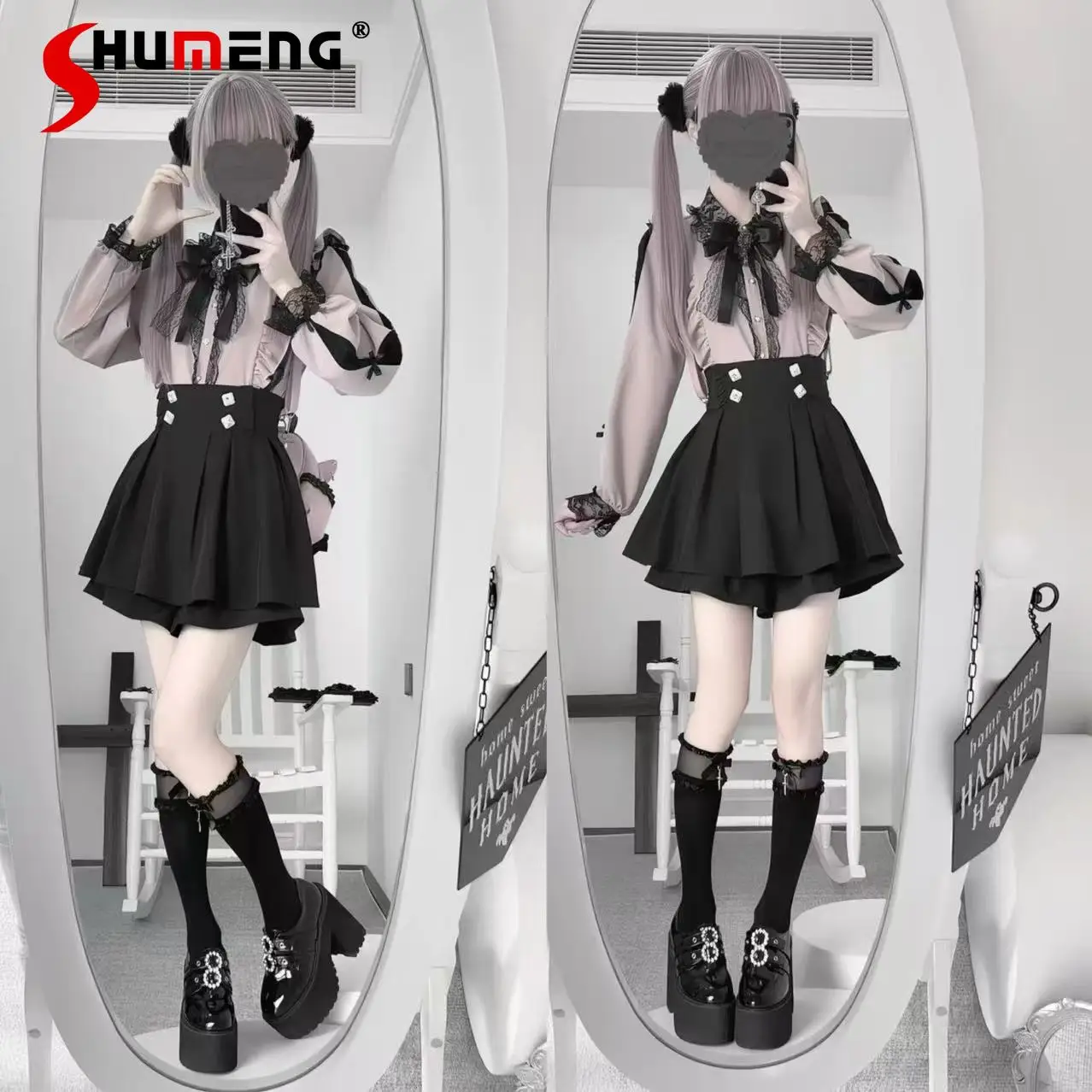 Original Subculture Japanese Girl's Sweet Lolita Skirt Set Mine Mass-produced Lolita Long Sleeve Shirt Skirt 2-piece Set Women
Original Subculture Japanese Girl's Sweet Lolita Skirt Set Mine Mass-produced Lolita Long Sleeve Shirt Skirt 2-piece Set Women