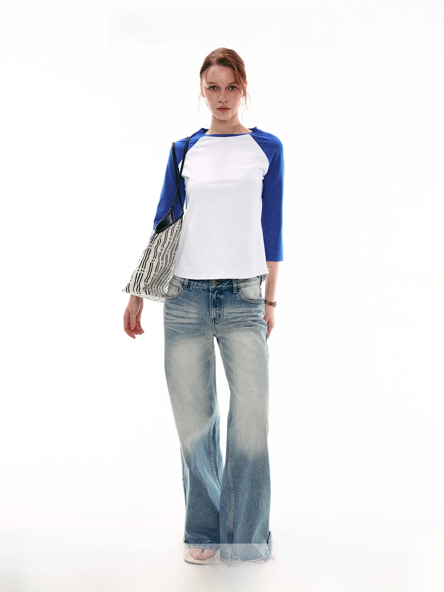Summer Commute Vintage Color Block Half Sleeve T-Shirt Women's Shoulder Insertion Casual Style Standard Fit round Neck Top
Summer Commute Vintage Color Block Half Sleeve T-Shirt Women's Shoulder Insertion Casual Style Standard Fit round Neck Top