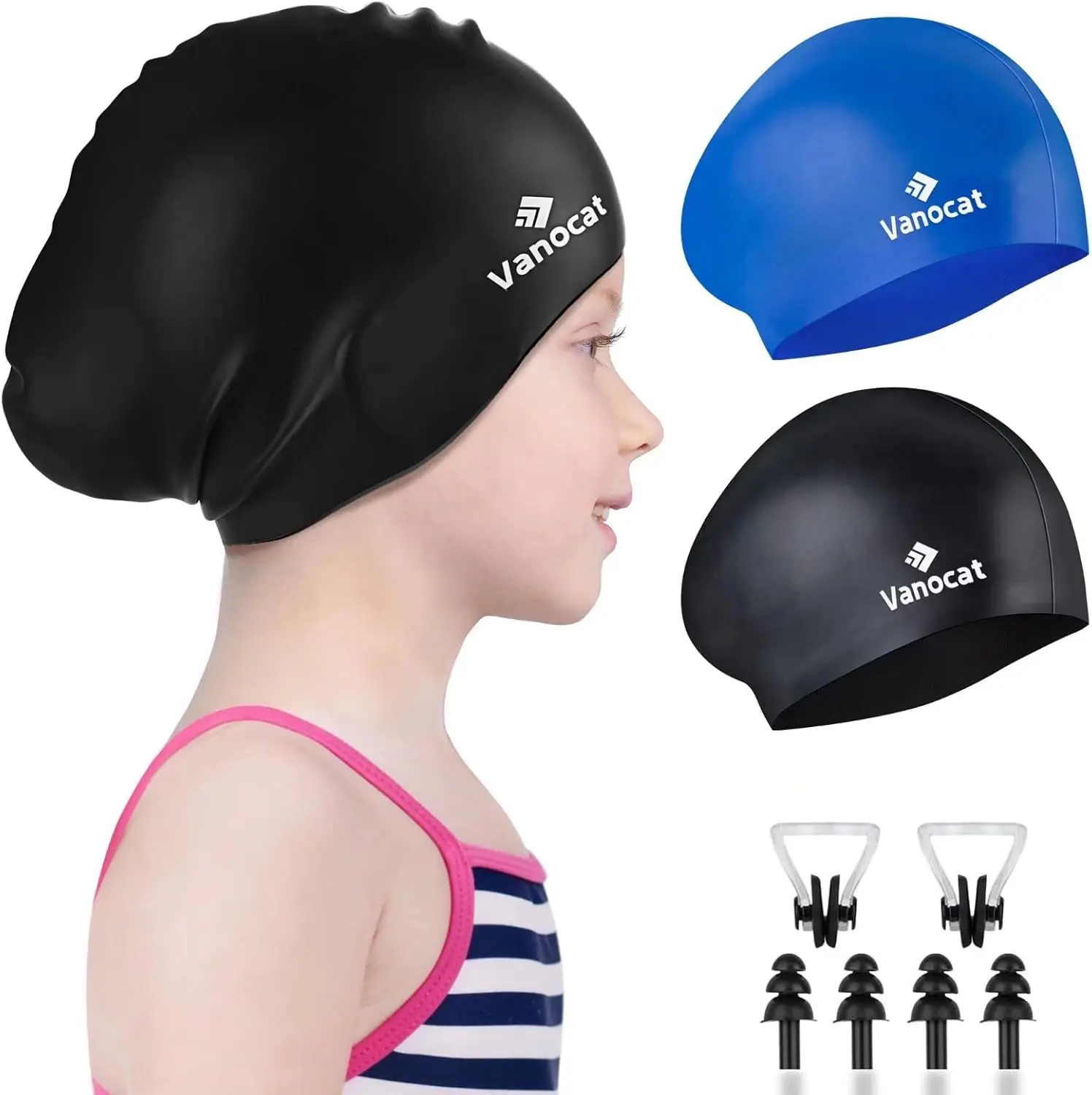 2 Pack Kids Swim Caps for Long/Short Hair, Unisex Silicone Swimming Cap for Age 3-15 Children Toddler
2 Pack Kids Swim Caps for Long/Short Hair, Unisex Silicone Swimming Cap for Age 3-15 Children Toddler