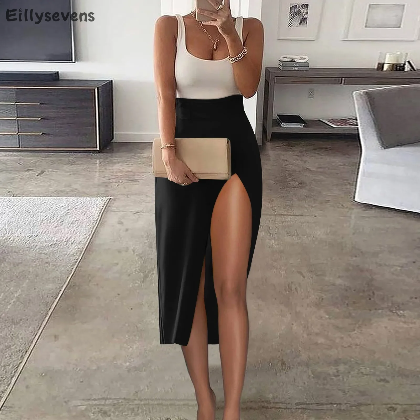 Ladies Sexy slit Skirt Elastic Belt Slim Fit Irregular Design Colorful Long Skirt for women retro Fashionable design faldas
Ladies Sexy slit Skirt Elastic Belt Slim Fit Irregular Design Colorful Long Skirt for women retro Fashionable design faldas