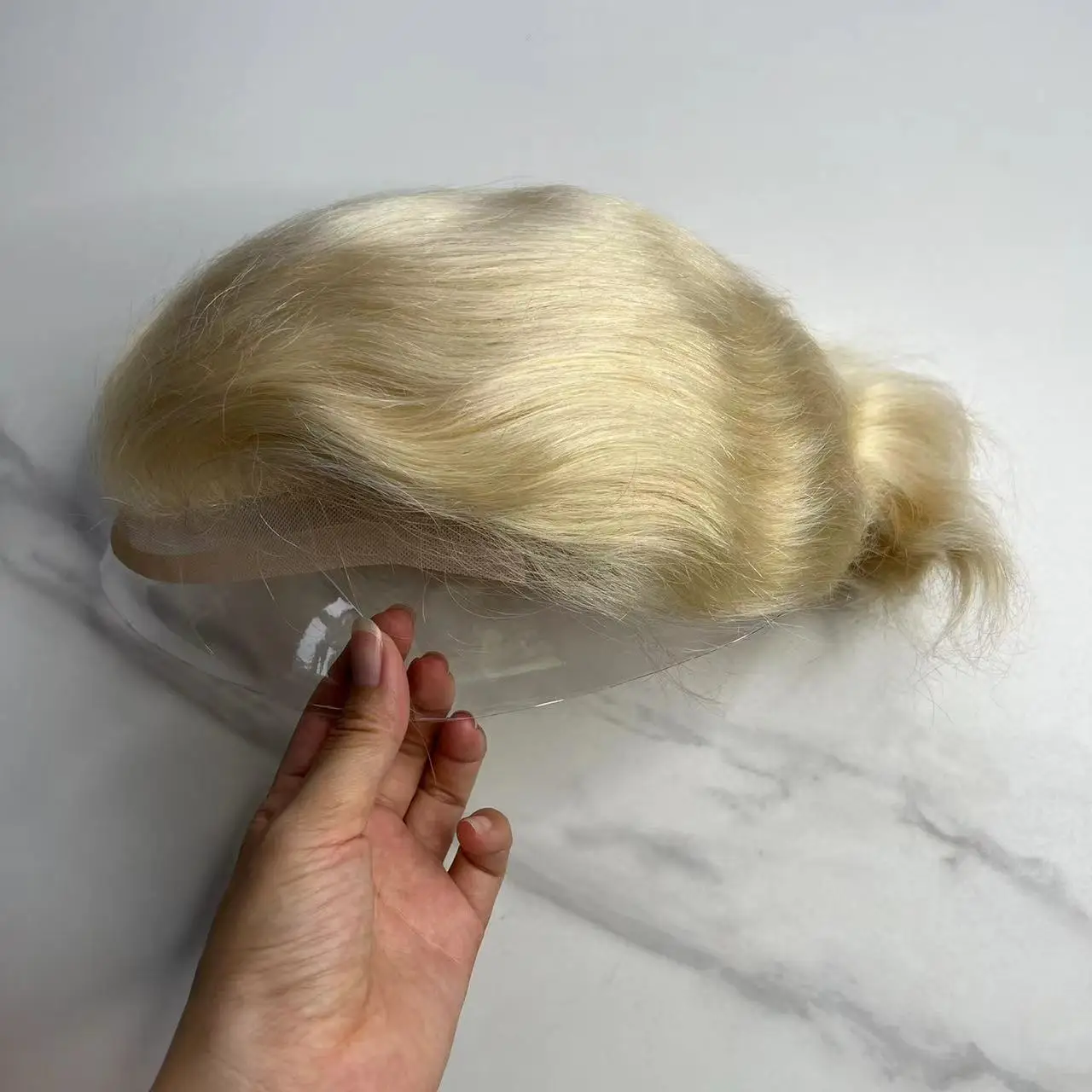 613# Blonde Hair Wigs Lace Men Toupee With Mono PU 8*10 Men Hair System Virgin Hair 100% Real Human Hair Male Hair Prosthesis
613# Blonde Hair Wigs Lace Men Toupee With Mono PU 8*10 Men Hair System Virgin Hair 100% Real Human Hair Male Hair Prosthesis