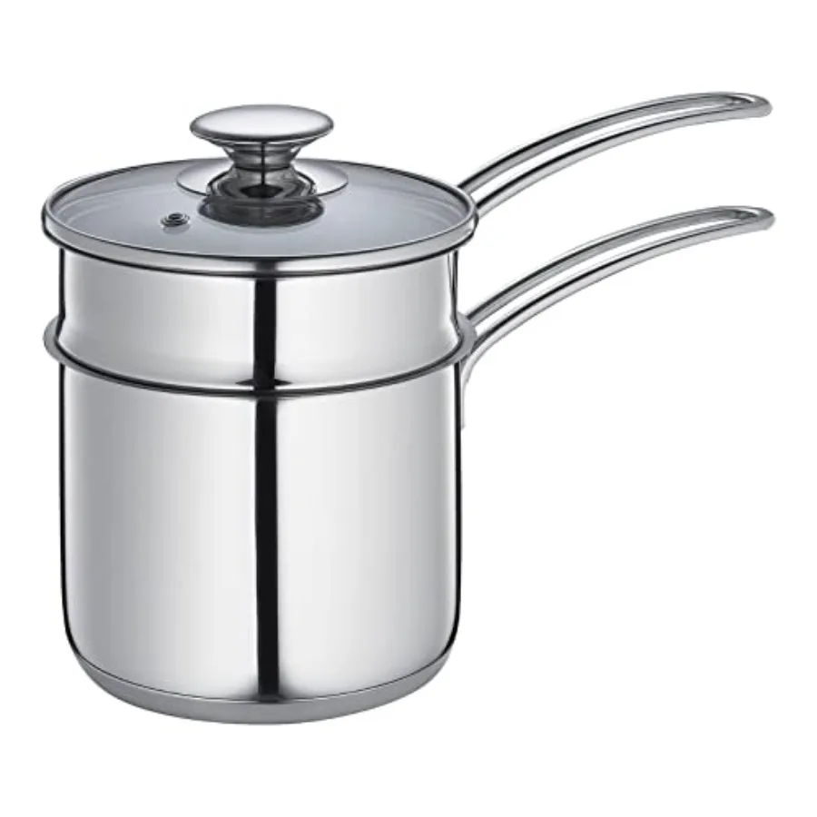 Double Boiler/Bain Marie Set with Glass Lid 1.6 Quart 5.5" Diameter
Double Boiler/Bain Marie Set with Glass Lid 1.6 Quart 5.5" Diameter