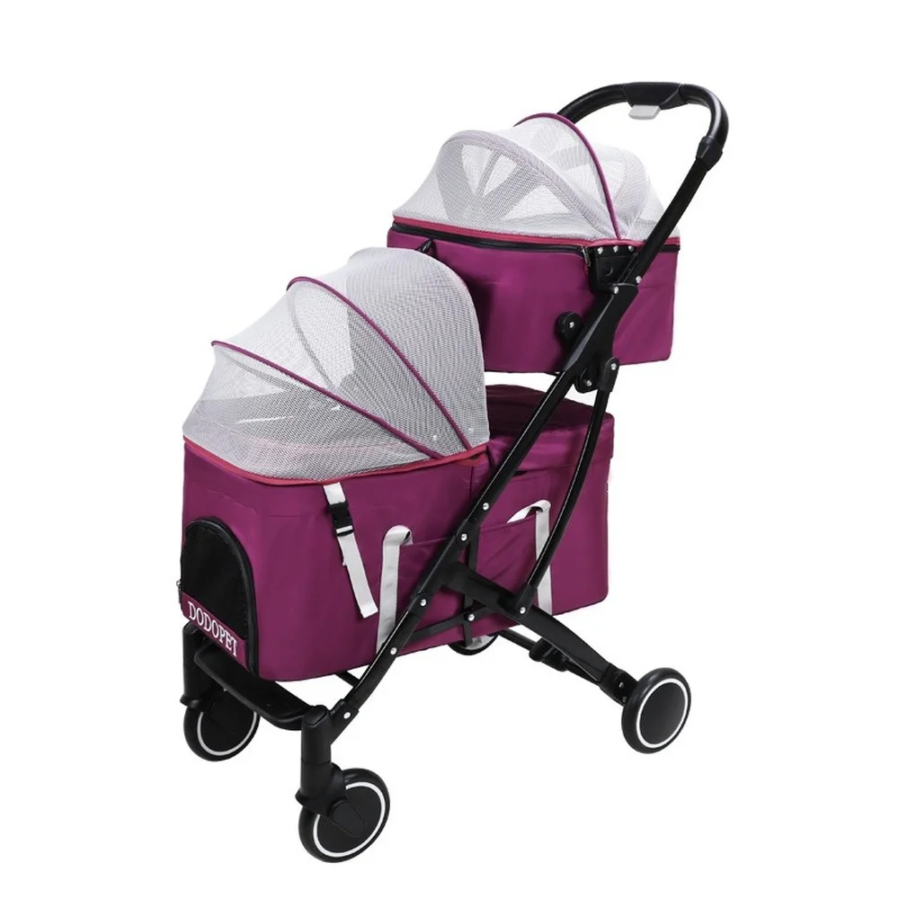4 Wheel Pet Dog Stroller Double-layer Stroller Cat Travel Stroller Detachable Portable Collapsible Dog Strollers For Small Dogs
4 Wheel Pet Dog Stroller Double-layer Stroller Cat Travel Stroller Detachable Portable Collapsible Dog Strollers For Small Dogs