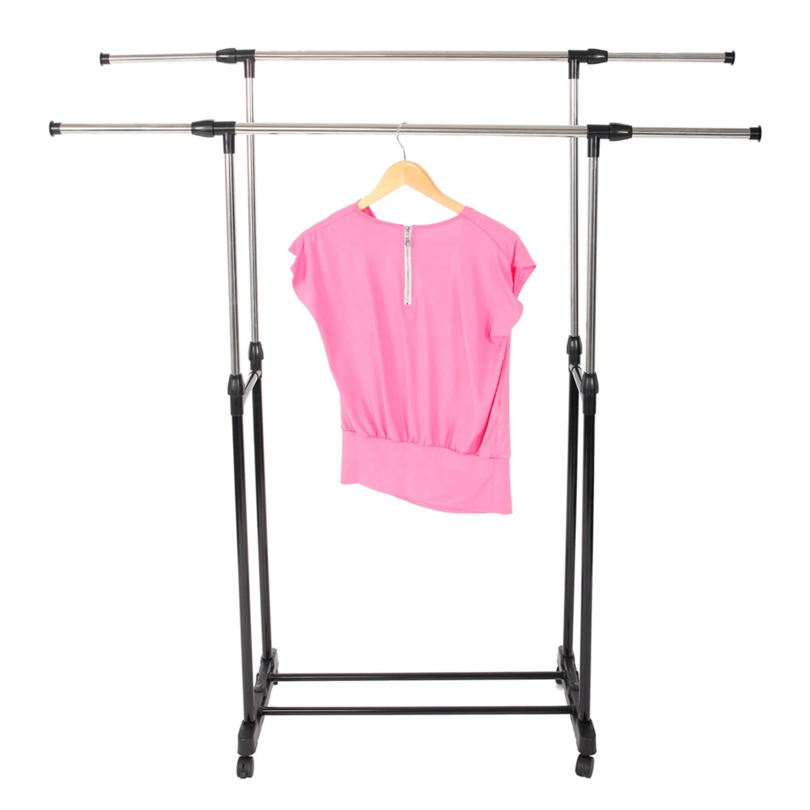 Dual-bar Vertical & Horizontal Stretching Stand Clothes Rack with Shoe Shelf YJ-04 Black & Silver
Dual-bar Vertical & Horizontal Stretching Stand Clothes Rack with Shoe Shelf YJ-04 Black & Silver