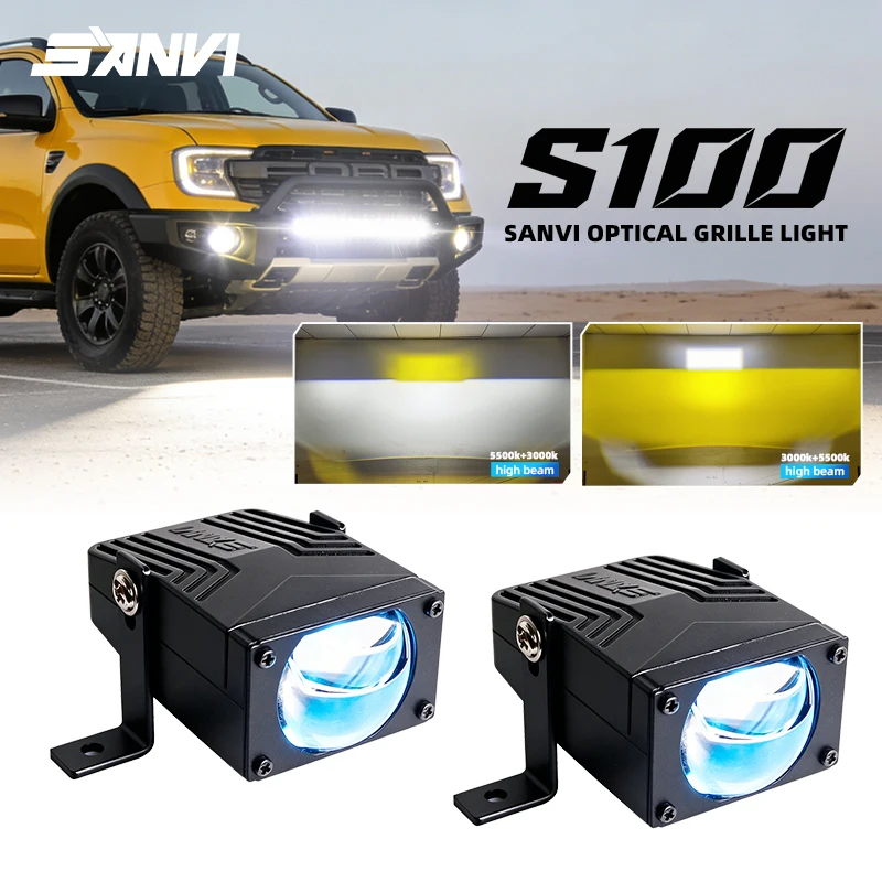 SANVI S100 LED Spotlight Lights with Blue DRL lights for Car Auxiliary Work Lights 4X4 off Road Mini Driving Light Grille Lamps
SANVI S100 LED Spotlight Lights with Blue DRL lights for Car Auxiliary Work Lights 4X4 off Road Mini Driving Light Grille Lamps