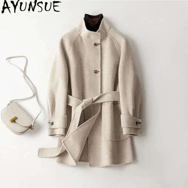 90% AYUNSUE 10% Alpaca куртки для женщин 2024 осень зима Двустороннее пальто на шнуровке элегантная уличная одежда Ropa Mujer
90% AYUNSUE 10% Alpaca куртки для женщин 2024 осень зима Двустороннее пальто на шнуровке элегантная уличная одежда Ropa Mujer