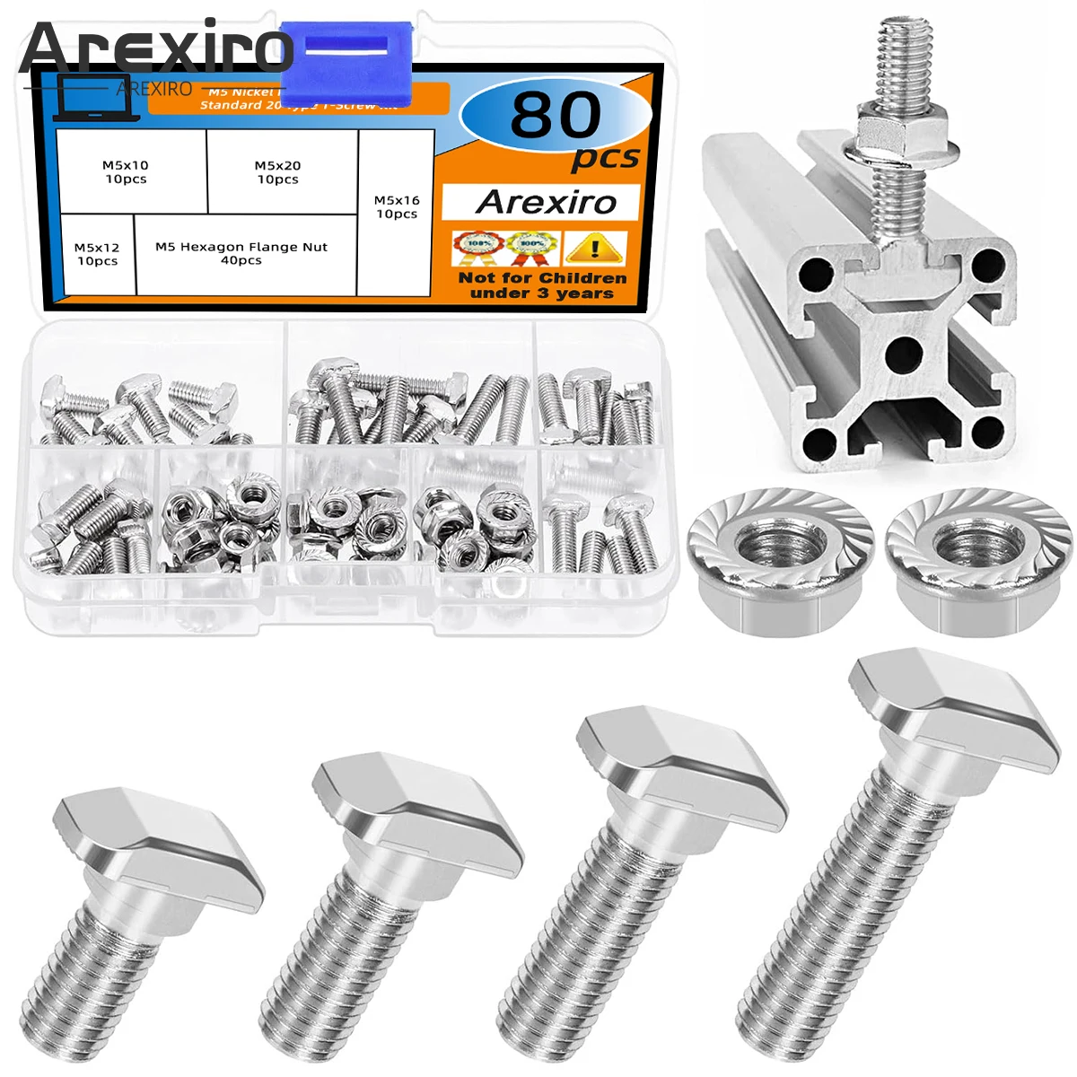 80 шт. M5x10/12/16/20 мм Т-образный паз, никелированный болт с шестигранной фланцевой гайкой, шпилька-молоток, серия 20
80 шт. M5x10/12/16/20 мм Т-образный паз, никелированный болт с шестигранной фланцевой гайкой, шпилька-молоток, серия 20