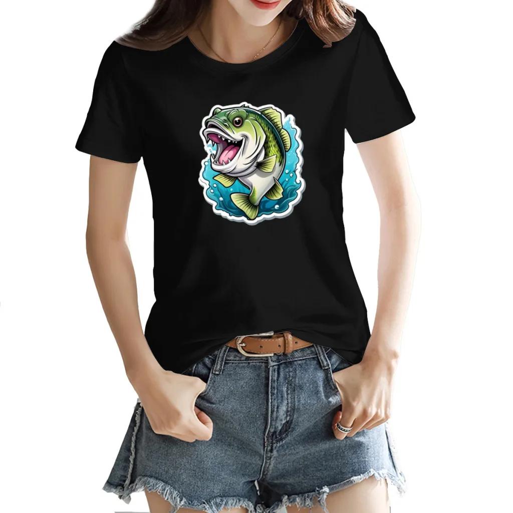 largemouth for fishing Women's Creative Luxury, High-Quality Summer Printed T-Shirt, Loose Casual, Round Neck Short Sleeve
largemouth for fishing Women's Creative Luxury, High-Quality Summer Printed T-Shirt, Loose Casual, Round Neck Short Sleeve