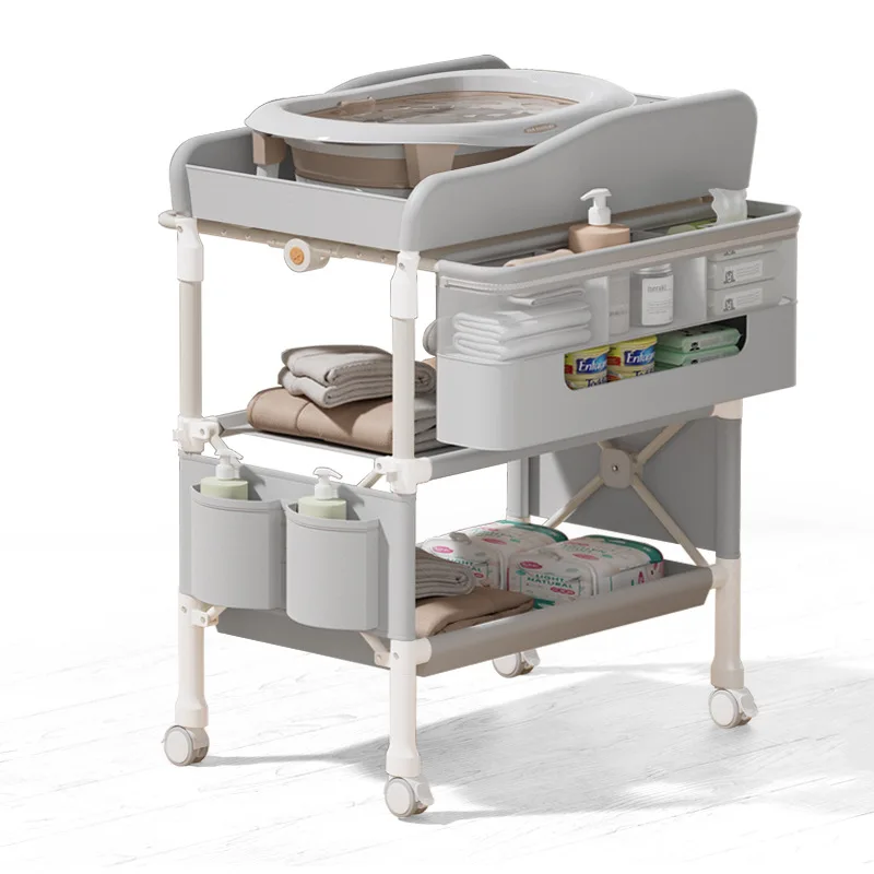 Foldable Baby Changing Table, Portable Diaper Station with Bath Tub, Multi-Functional Nursery Organizer & Dressing Table
Foldable Baby Changing Table, Portable Diaper Station with Bath Tub, Multi-Functional Nursery Organizer & Dressing Table