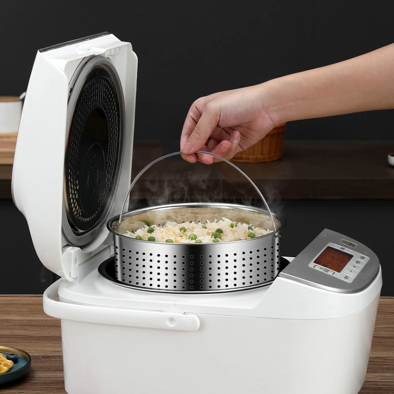 Steamed Rice Cage with Cooker Food Steamer Basket Metal Handle Dumpling 304 Stainless Steel Fish Baskets
Steamed Rice Cage with Cooker Food Steamer Basket Metal Handle Dumpling 304 Stainless Steel Fish Baskets