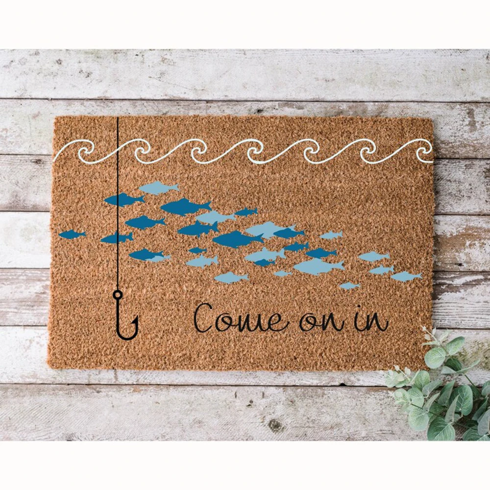 Unique Fish Welcome Doormat Custom Personalized Coir Mat Non Slip Absorbent Outdoor Indoor Entryway Rug Vibrant Blue Coastal
Unique Fish Welcome Doormat Custom Personalized Coir Mat Non Slip Absorbent Outdoor Indoor Entryway Rug Vibrant Blue Coastal