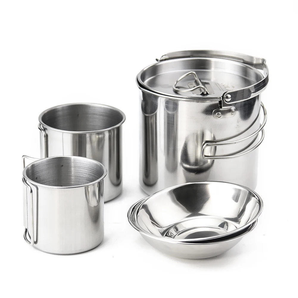 5PCS Stainless Steel Kettle Water Cup Bowl 5 Piece Portable Picnic Cookware Folding Handle Cup Non-magnetic Multifunctional Bowl
5PCS Stainless Steel Kettle Water Cup Bowl 5 Piece Portable Picnic Cookware Folding Handle Cup Non-magnetic Multifunctional Bowl