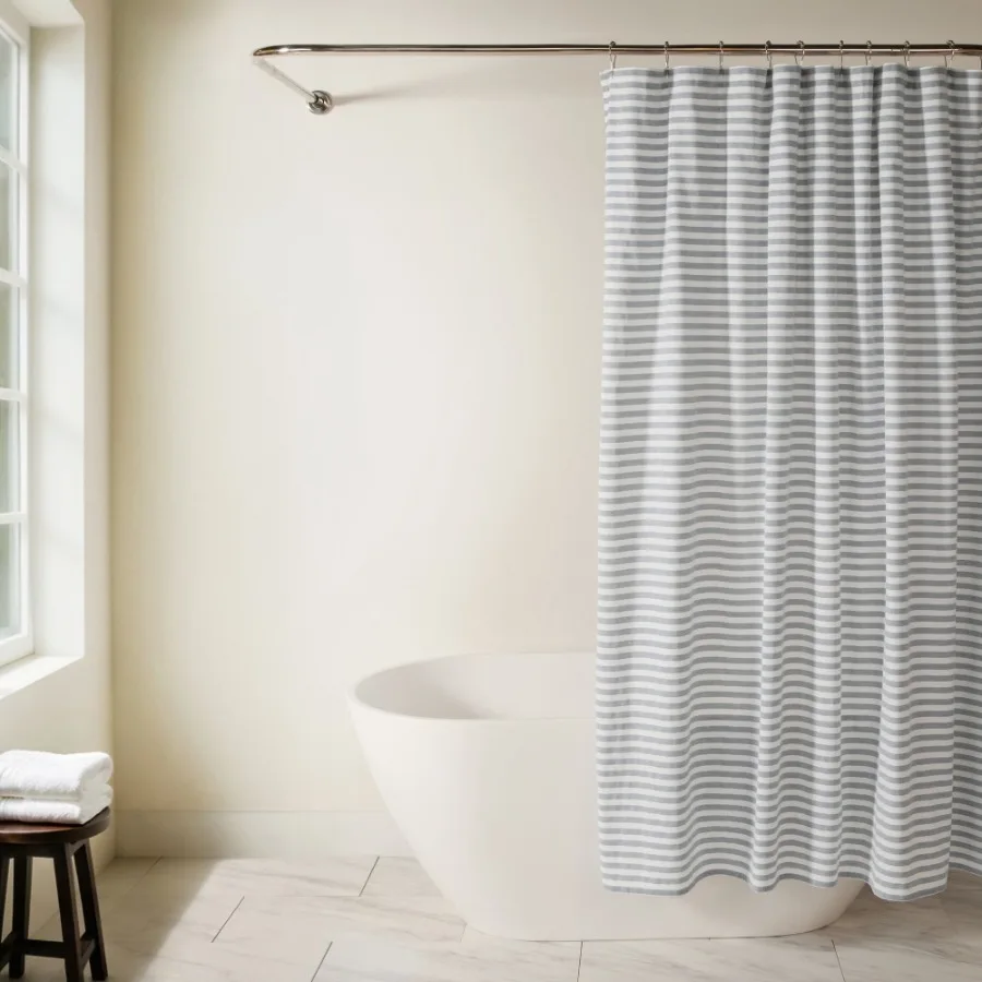 Cotton Blend Classic Stripe Shower Curtain
Cotton Blend Classic Stripe Shower Curtain