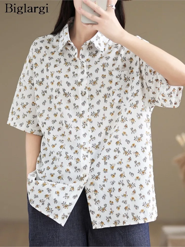 Oversized Flower Floral Print Summer Shirts Women Fashion Casual Loose Ladies Blouses Short Sleeve Woman Shirt
Oversized Flower Floral Print Summer Shirts Women Fashion Casual Loose Ladies Blouses Short Sleeve Woman Shirt