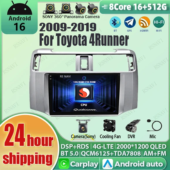 Android 16 wifi+4G Carplay Car Radio For Toyota 4Runner 4 Runner 2014 - 2019 Navigation GPS Video Player Stereo Multimedia Auto
Android 16 wifi+4G Carplay Car Radio For Toyota 4Runner 4 Runner 2014 - 2019 Navigation GPS Video Player Stereo Multimedia Auto