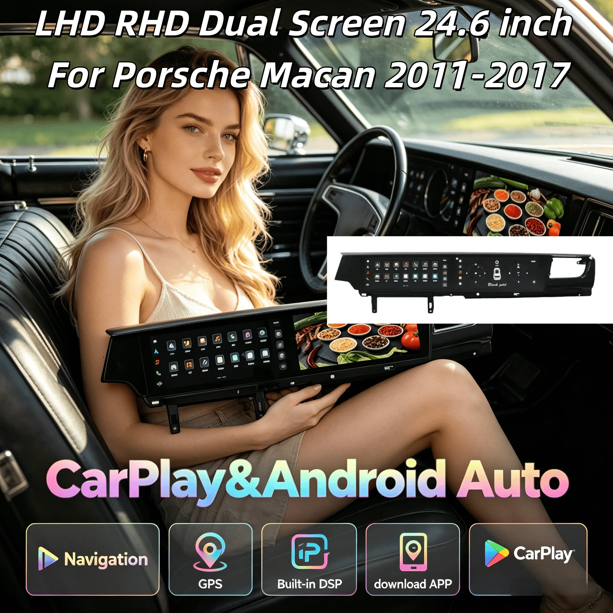 Dual screen Multimedia Video Player GPS Navigation Radio For Porsche Macan 2011-2017 Android Carplay Car 4G Head Unit DSP WIFI
Dual screen Multimedia Video Player GPS Navigation Radio For Porsche Macan 2011-2017 Android Carplay Car 4G Head Unit DSP WIFI