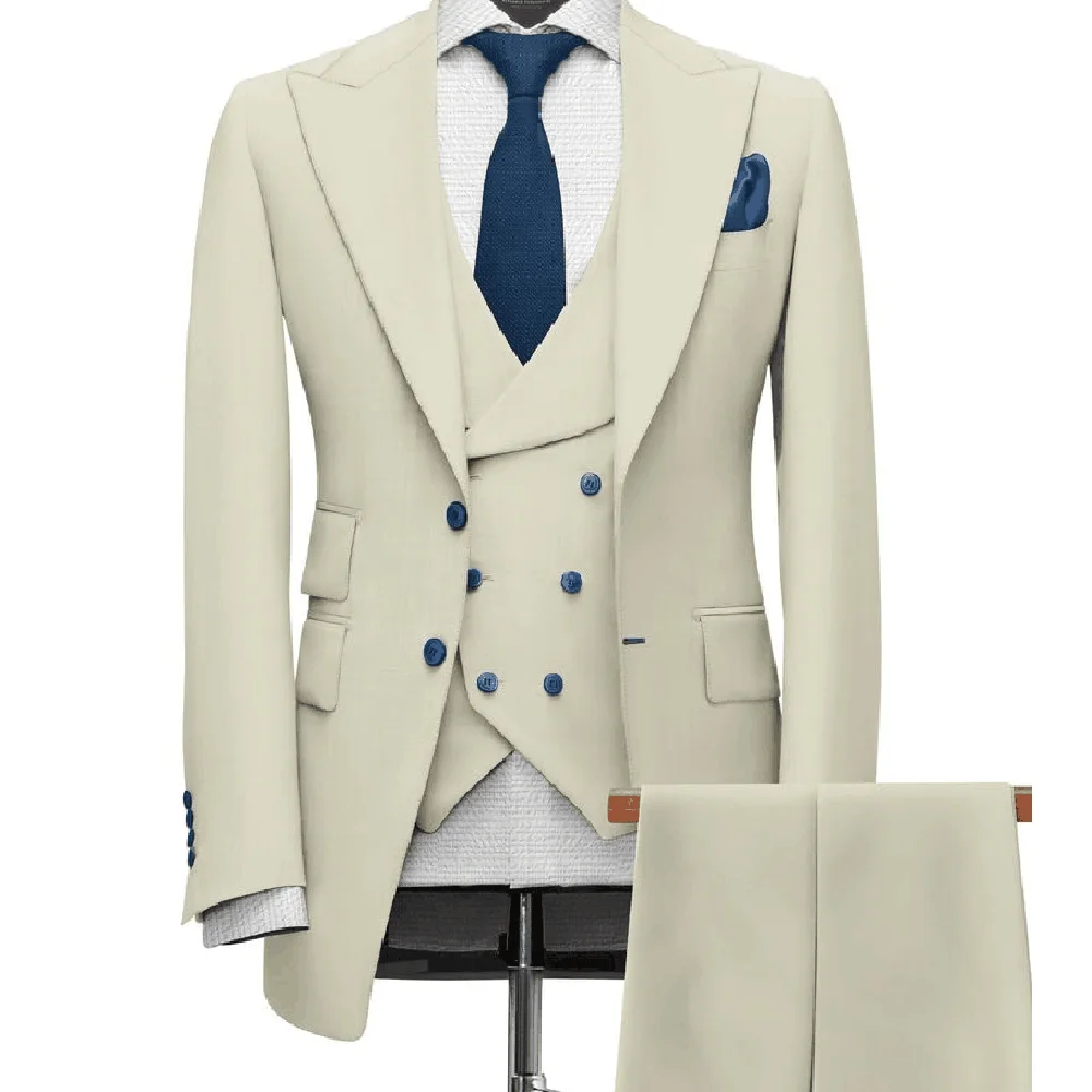 Luxury Suits Men 3 Pieces Jacket Vest Pants High Quality Single Breasted Prom Party Peak Lapel Stylish Male Clothing Simple
Luxury Suits Men 3 Pieces Jacket Vest Pants High Quality Single Breasted Prom Party Peak Lapel Stylish Male Clothing Simple