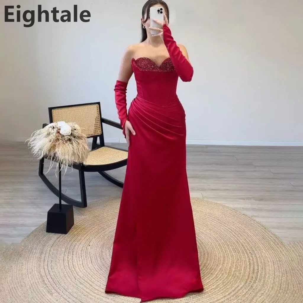 Eightale 2025 Red Satin Mermaid Evening Dress Beaed Sweetheart Prom Dress Women Dubai Formal Party Gown Customized
Eightale 2025 Red Satin Mermaid Evening Dress Beaed Sweetheart Prom Dress Women Dubai Formal Party Gown Customized