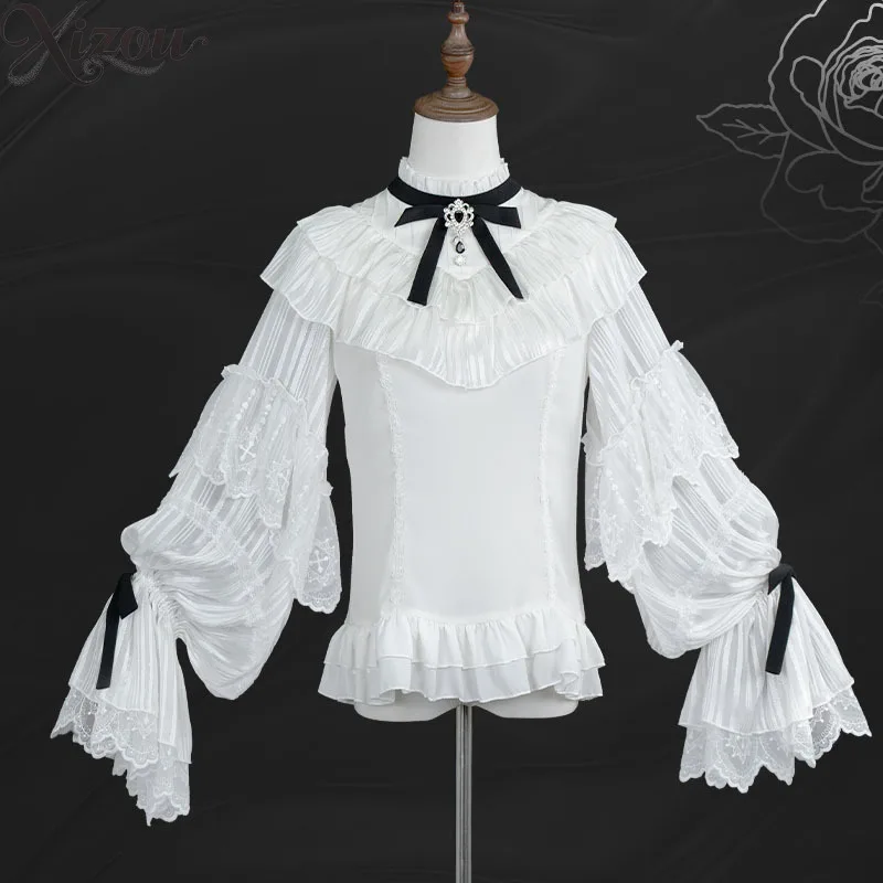 Lace Long-sleeved Tops for Women Inner Shirt Heavy Industry Simple Cute Spring Autumn Lolita Shirts Casual Elegant Blouse Women
Lace Long-sleeved Tops for Women Inner Shirt Heavy Industry Simple Cute Spring Autumn Lolita Shirts Casual Elegant Blouse Women