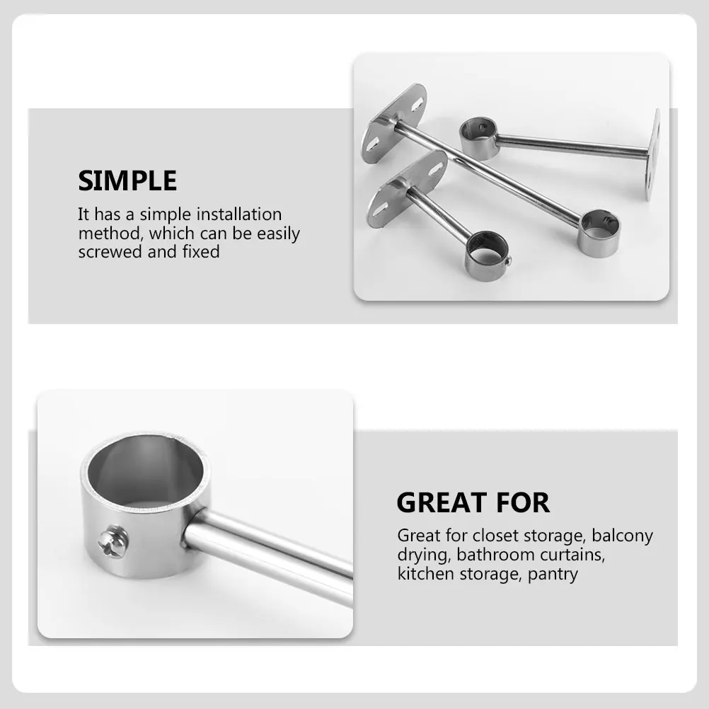 2 Pcs Closet Rod Holders Stainless Steel Wardrobe Bracket Flange Mount Extendable Shower Curtain Pipe Holder Hardware
2 Pcs Closet Rod Holders Stainless Steel Wardrobe Bracket Flange Mount Extendable Shower Curtain Pipe Holder Hardware