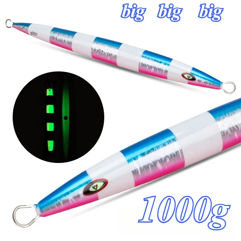 1pcs Jigging Long Casting 1000g Lure Large Vertical Deep Sea Luminous Metal Jigs Laser Artificial Bait for Tuna for Sea Fishing
1pcs Jigging Long Casting 1000g Lure Large Vertical Deep Sea Luminous Metal Jigs Laser Artificial Bait for Tuna for Sea Fishing