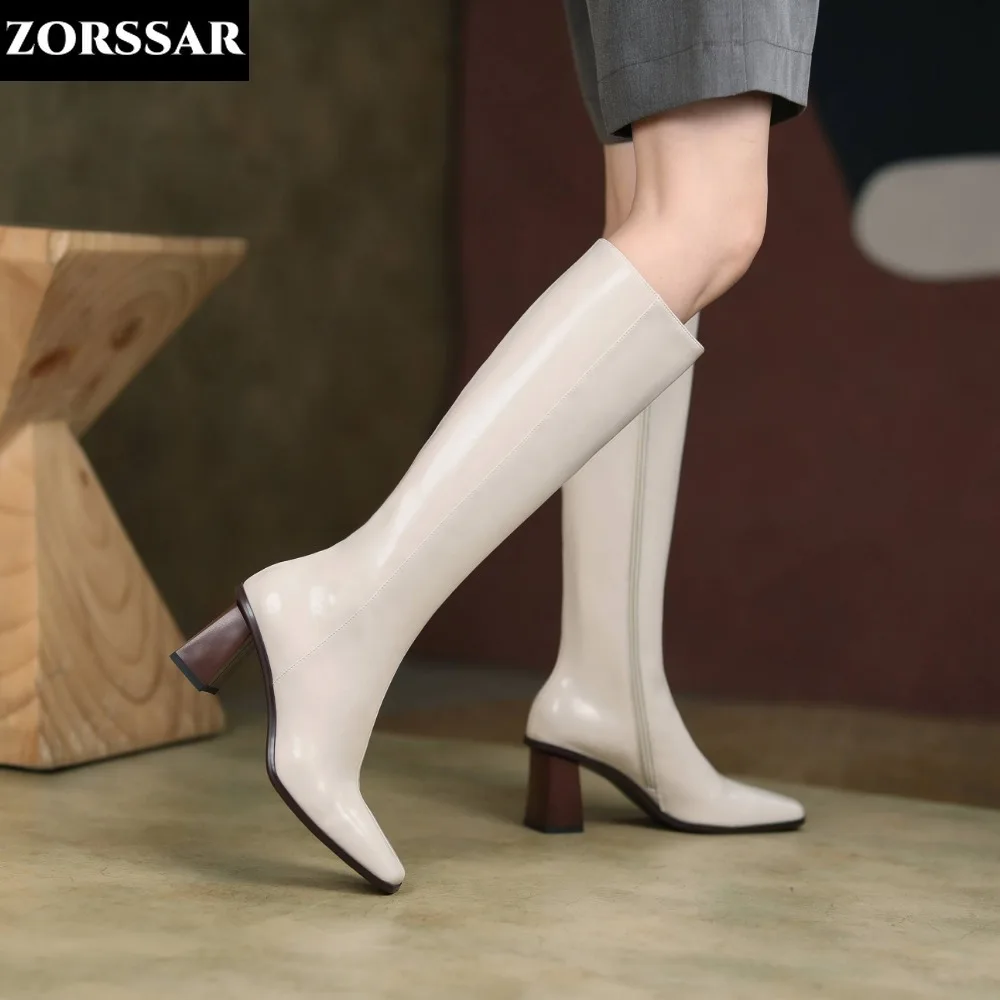 Big Size Women Boots Cow Leather Thick High Heels Modern Boots Square Toe Winter Zip European Brand Model Career Knee-high Boots
Big Size Women Boots Cow Leather Thick High Heels Modern Boots Square Toe Winter Zip European Brand Model Career Knee-high Boots
