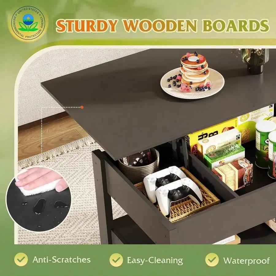 WLIVE Coffee Table, Lift Top Coffee Table With 2 Drawers, Large Storage And Open Shelf, Lift Tabletop For Living Room, Black
WLIVE Coffee Table, Lift Top Coffee Table With 2 Drawers, Large Storage And Open Shelf, Lift Tabletop For Living Room, Black