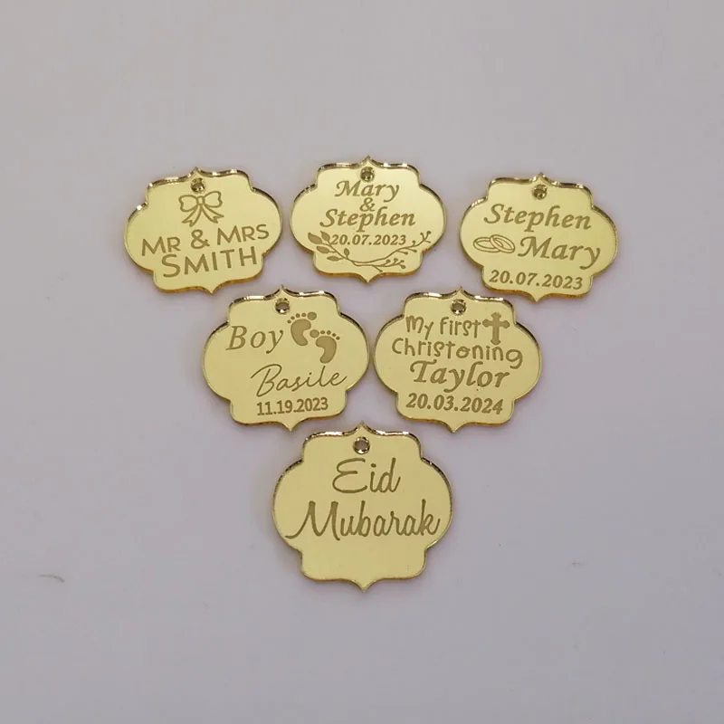 Personalized Engraved Gold/Pink Acrylic Mirror Tag Custom Wedding Birthday Baby Shower Primera Comunion Baptism Party Decor
Personalized Engraved Gold/Pink Acrylic Mirror Tag Custom Wedding Birthday Baby Shower Primera Comunion Baptism Party Decor