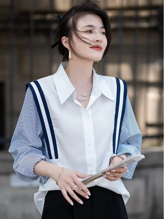 Универсальный свободный крой, тонкий, теплый, из полиэфирного волокна, для весны и осени, в полоску, цветной, в стиле французского кэжуал.
Универсальный свободный крой, тонкий, теплый, из полиэфирного волокна, для весны и осени, в полоску, цветной, в стиле французского кэжуал.